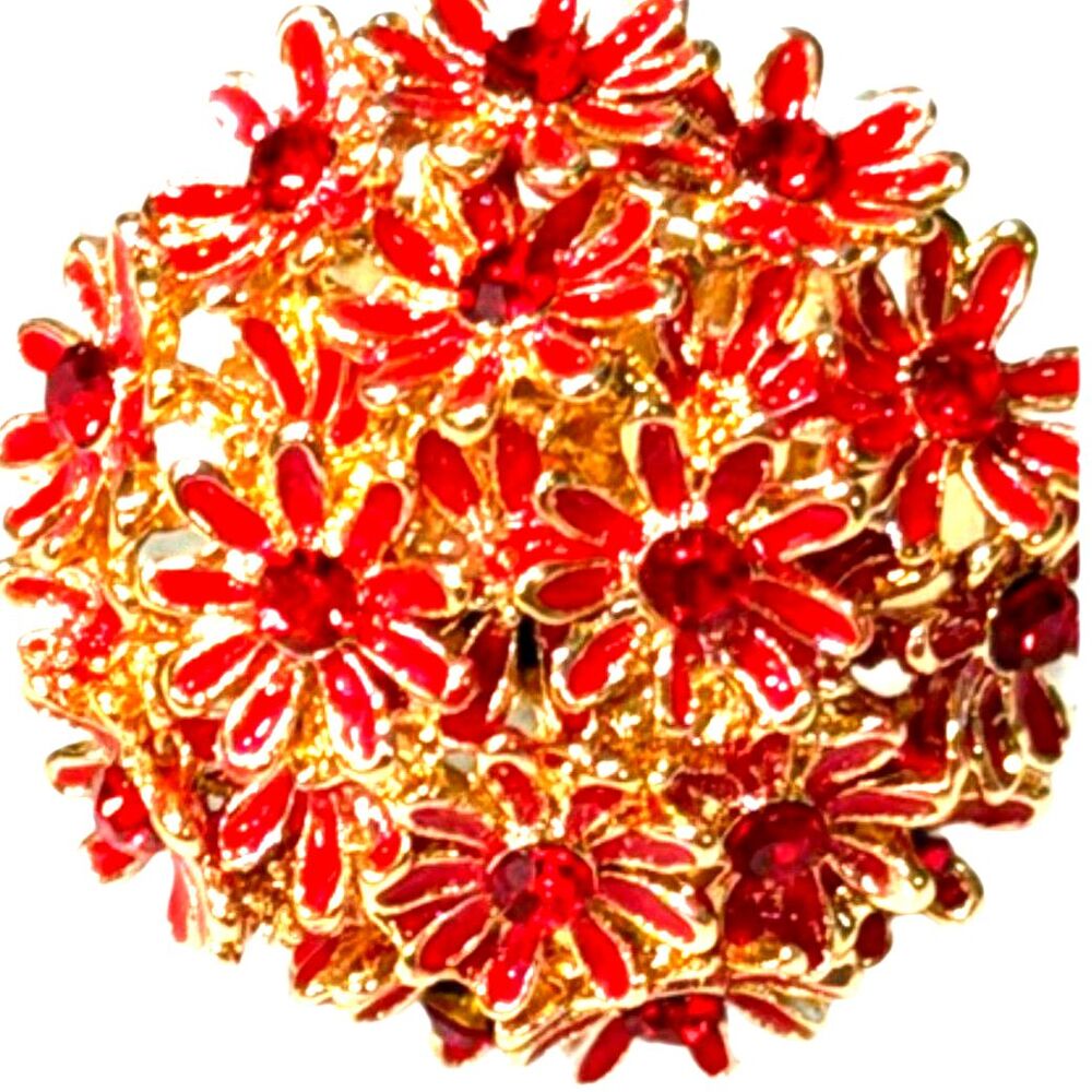 Fashion Trend Spherical Flower Enamel Ring